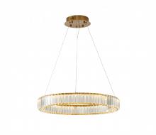 Bethel International GL511C24G - 1-Light Gold LED Chandelier With Clear Crystals